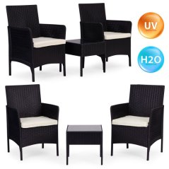 Mobili da giardino in rattan - set 2 sedie + tavolo