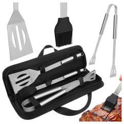 Set di piccoli utensili per grigliare in acciaio inox - 3 pezzi