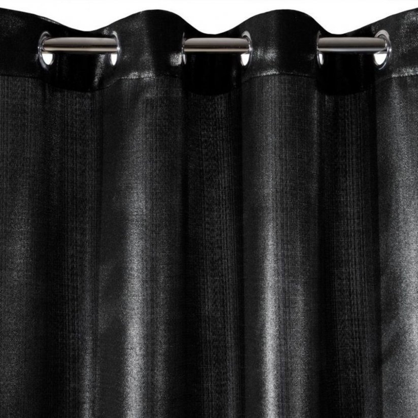 Elegáns fekete függöny, fényes 140 x 250 cm