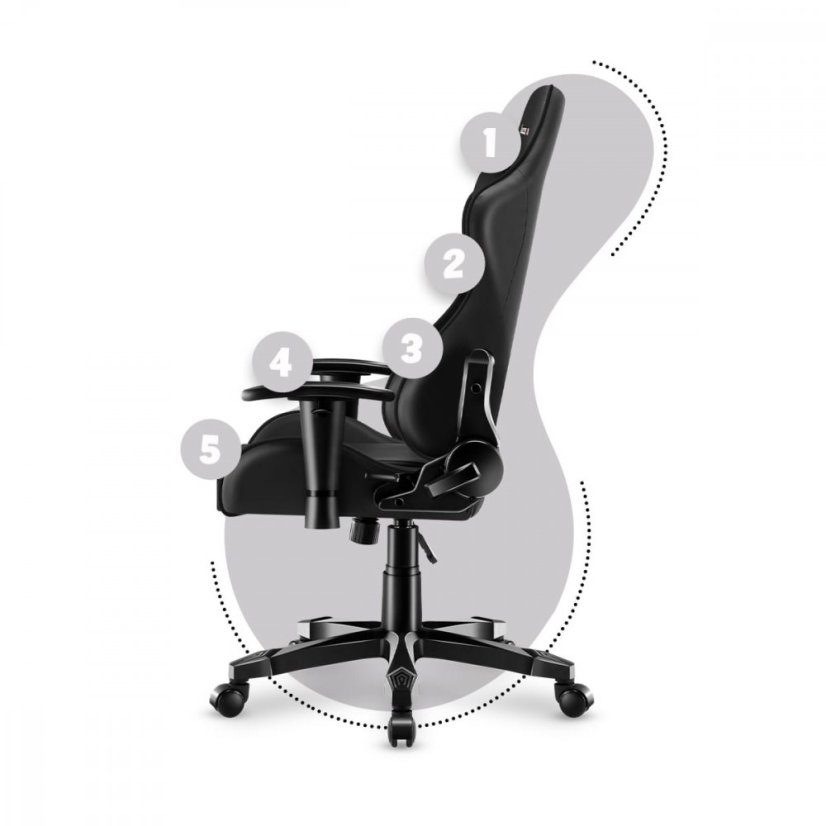 Ergonomické čierne herné kreslo pre teenegerov