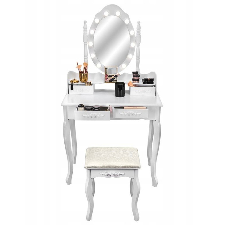 Kvalitný toaletný stolík so zrkadlom a LED svetielkami