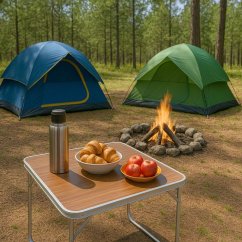 Klappbarer Catering-Tisch 80 x 60 cm mit Holzimitation