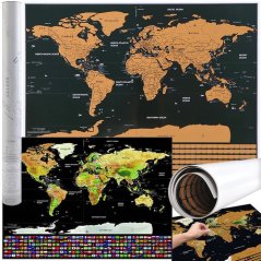 Scratch off Weltkarte mit Flaggen 82 x 59 cm