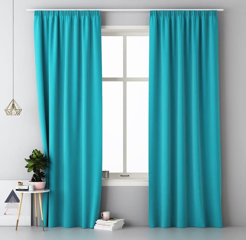 Tyrkysové dekoračné závesy na štipce 140x250 cm SKLADOM