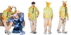 Kigurumi pižama kombinezon v rumeni barvi velikost L