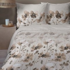 Elegantní květinové ložní prádlo s hnědými květy