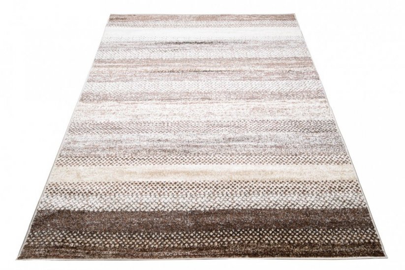 Moderný koberec s pruhmi v hnedých odtieňoch
