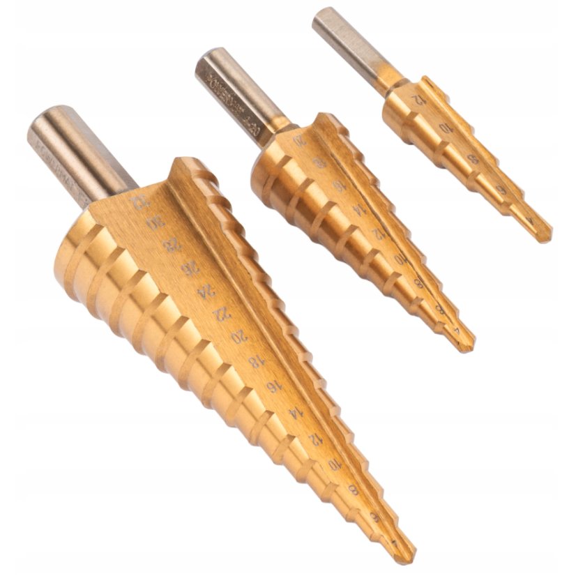 Стъпаловидни свредла HSS 4-32 мм - комплект от 6 части