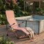 Șezlong de grădină pliabil ergonomic Loft S-Curve Texteline - Culoare: Negru