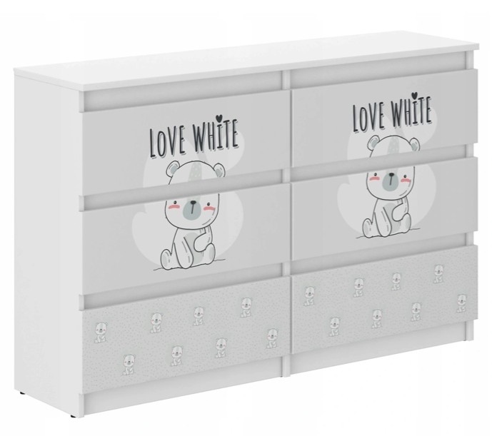 Cassettiera per bambini con orsacchiotto 77 x 30 x 120 cm