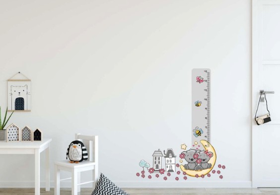 Čudovita stenska nalepka z ravnilom za otroško sobo 40 x 120 cm