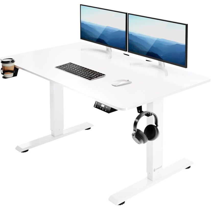 Magasságállítható elektromos íróasztal 110 x 60 cm x 73–118 cm LCD-kijelzővel