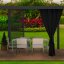 Modern kültéri fekete függöny kerti teraszhoz 155 x 240 cm