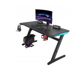 Gamingový stôl s RGB LED podsvietením čierny