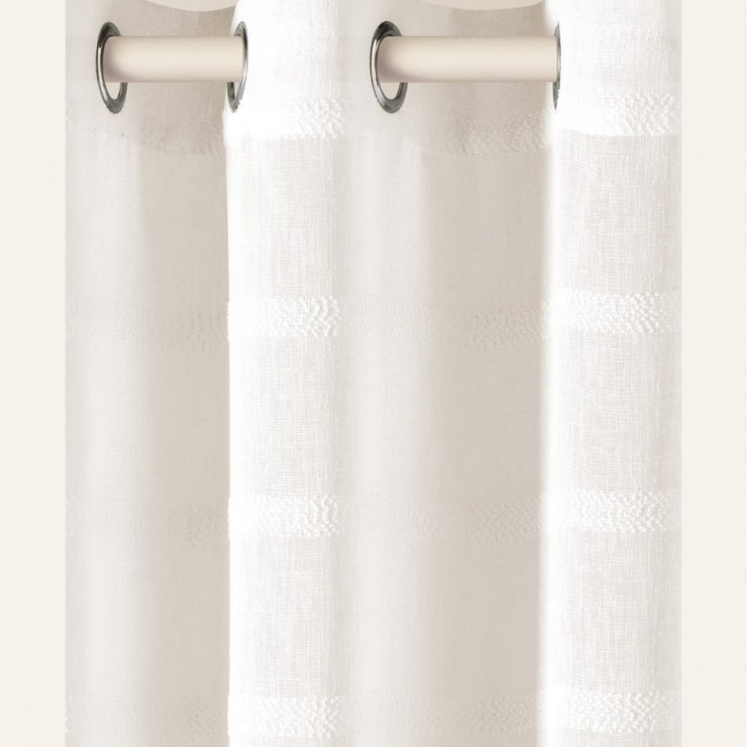 Jemne krémová záclona Maura so zavesením na kruhy 140 x 280 cm