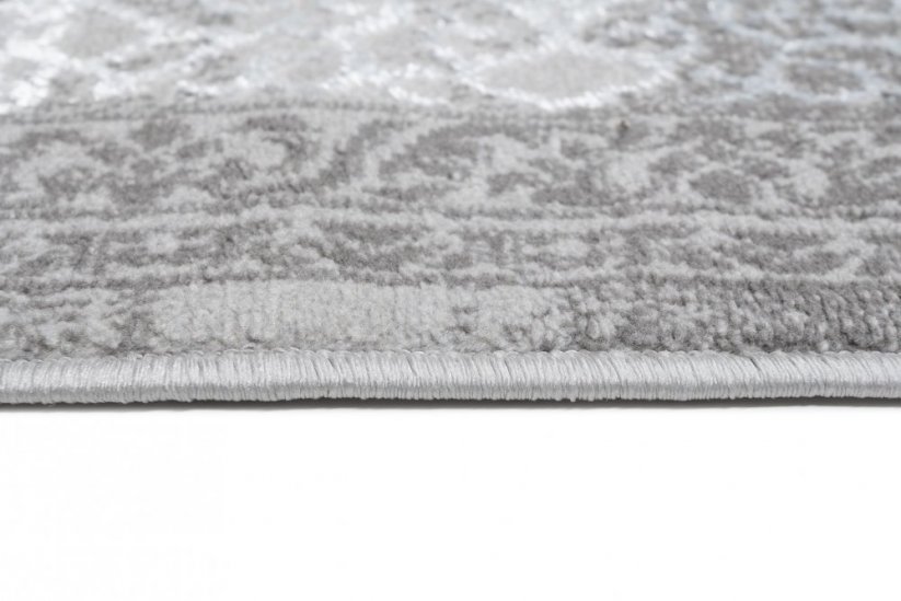 Ekskluzivni bijeli i sivi dizajnerski unutarnji tepih s uzorkom
