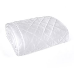 Cuvertură de pat elegantă din catifea cu matlasare geometrică - alb