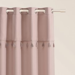 Tenda rosa chiaro ASTORIA con nappe per occhielli 140 x 280 cm