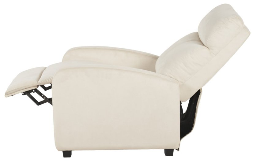 Bež žametni naslanjajoči fotelj