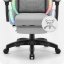 CABRO C501 gamerska stolica s LED rasvjetom i osloncem za noge, do 150 kg, siva