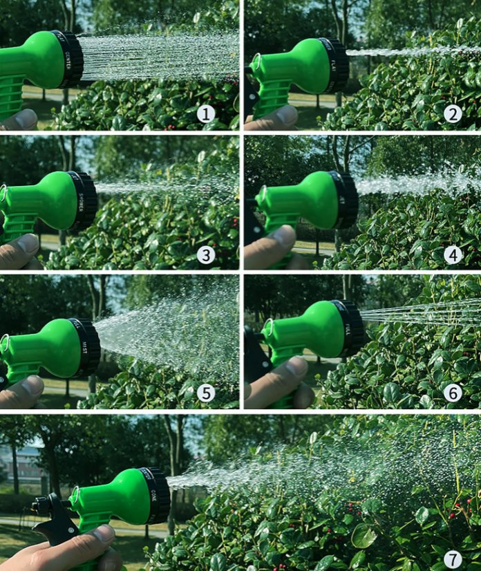 Verlängerbarer Gartenschlauch mit Multifunktionsspritze - 15 m