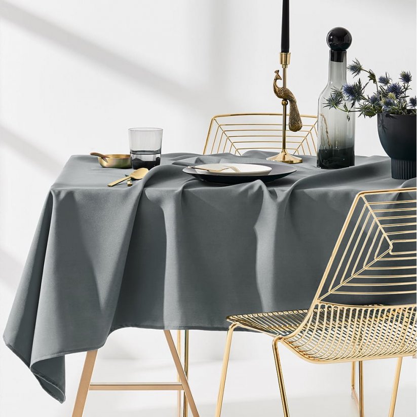 Ubrus na stůl v tmamo šedě barvě 140 x 200 cm
