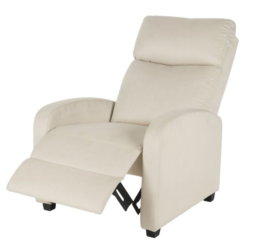 Bež žametni naslanjajoči fotelj