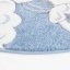 Modrý detský rozprávkový koberec s motívom jednorožca