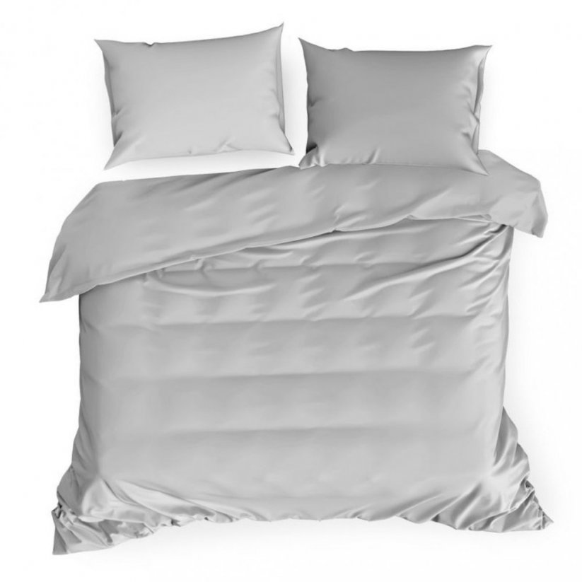 Exkluzívne strieborné posteľné obliečky z bavlneného saténu