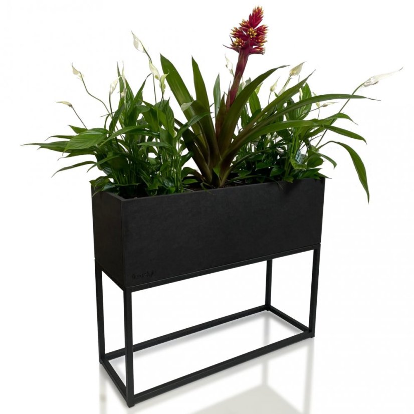 Ghiveci metalic negru LOFT FIORINO 62X22X50 cm