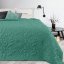 Cuvertură de pat turcoaz deschis mat, cu imprimeu floral