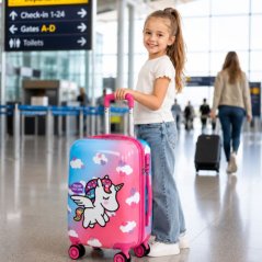 Valiză de călătorie pentru copii „Unicorn”, de 55 cm, cu roți și încuietoare cu combinație