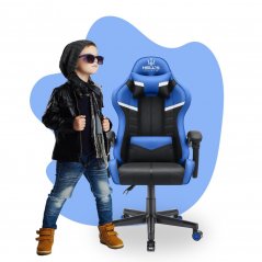 Детски стол за игра HC - 1004 черно и синьо
