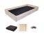 Letto rialzato in legno naturale 200 x 80 x 27 cm