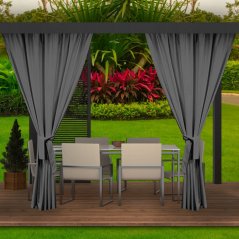 Уникални тъмносиви завеси за градински павилион