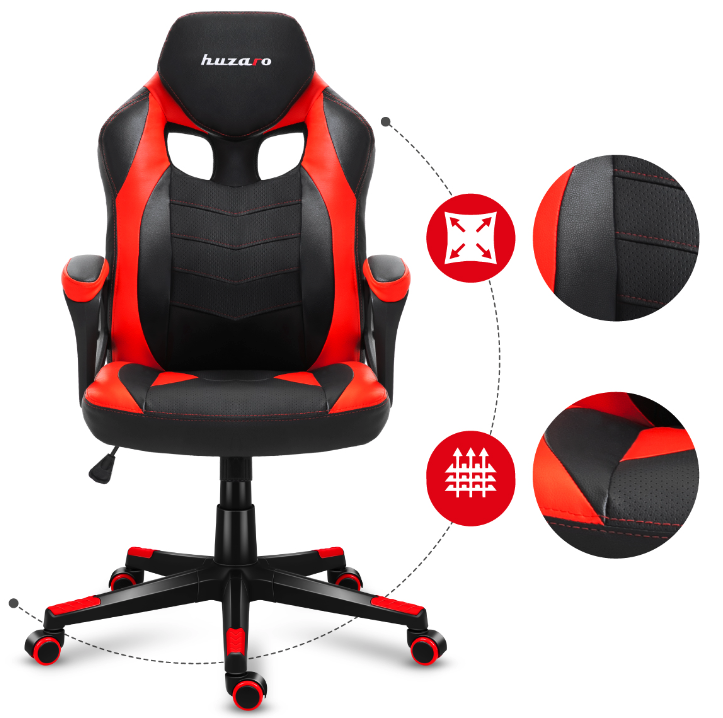 Качествен геймърски стол в червено FORCE 2.5