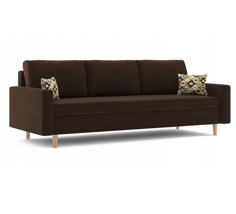 Elegantná rozkladacia pohovka hnedej farby 190 cm