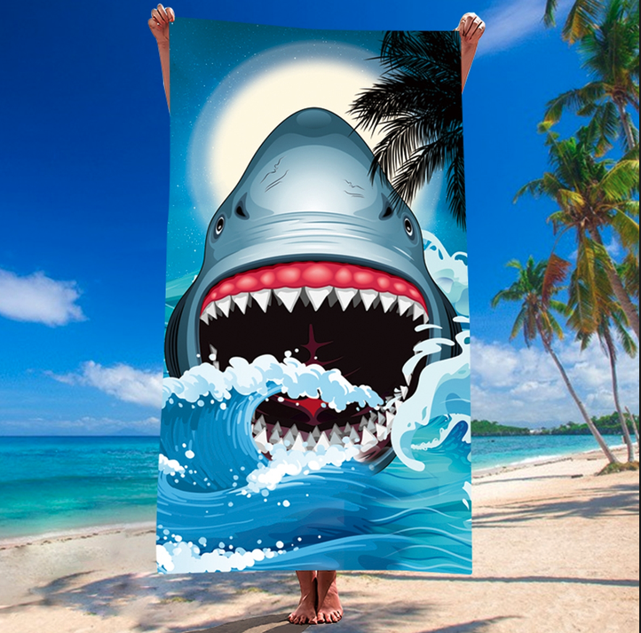 Плажна кърпа с акула