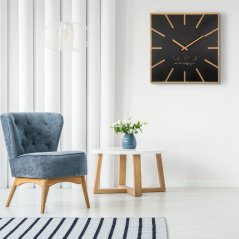 Stilvolle Wanduhr aus Holz 60 cm