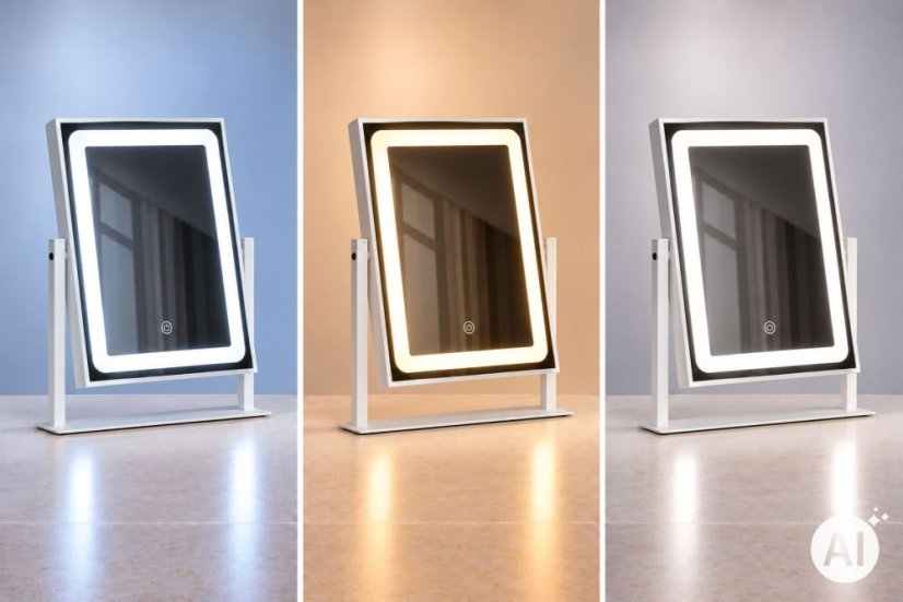 Hollywoodské LED kosmetické zrcátko na stůl s dotykovým ovládáním – 25 x 30 cm