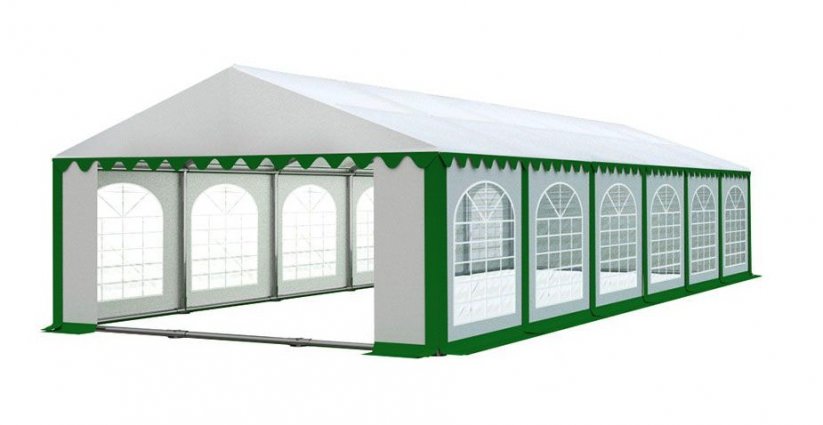 Kiváló minőségű zöld-fehér party sátor fehér tetővel