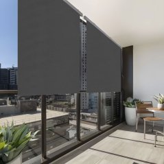 Вертикална тента за балкон 171 x 240 cm - засенчваща ролетна щора за балкон и тераса, сива