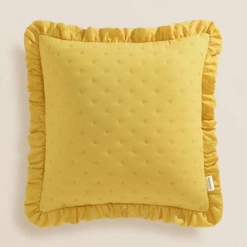 Romantikus párnahuzat MOLLY mustársárga színben 45 x 45 cm
