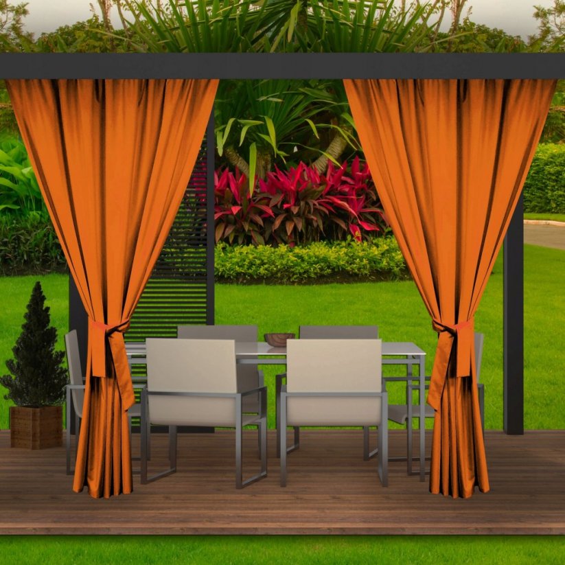Moderner oranger Vorhang für den Gartenpavillon 155 x 220 cm