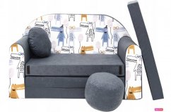 Otroški raztegljiv kavč s krokodili 98 x 170 cm
