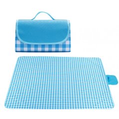 Одеяло за пикник с кариран модел синьо-бяло 200 x 145 cm