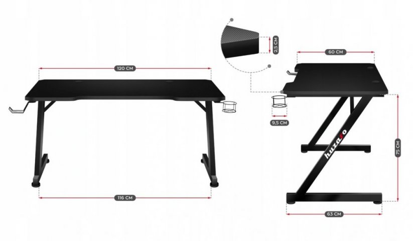 Praktičan gaming stol u univerzalnoj crnoj boji