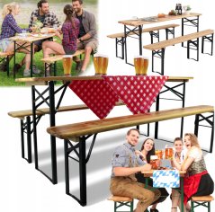 Set da birra pieghevole - tavolo + due panche