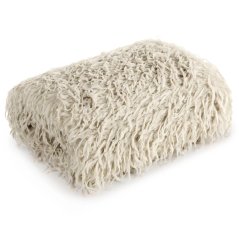 Flauschige Decke mit Fleecefutter - beige