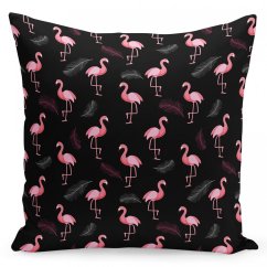 Fekete díszpárnahuzat Flamingo